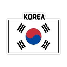 Asia Countries Flag Sticker-Vinyl -Decal Countries Flags for car Bumper, Water Bottle, tumblers, Laptop 5 Inch Sticker (Korea)