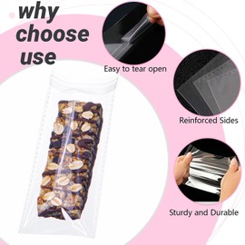 JCXPACK 200Pcs 2.5 x6Inch Self Adhesive Dubai Pistachio Chocolate Bar Bags Granola Bar Bag Wax Melt Snap Bars Bags Bakery Treat Packaging for Knafeh Candy Chocolate Bars Soap Party Favor Birthday