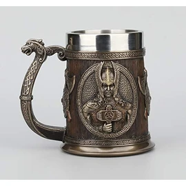 Veronese Design 5 7/8 Inch Viking Norse Gods Thor Odin Long Boat Beer Stein Cold Cast Resin Bronze Finish Statue Home Decor
