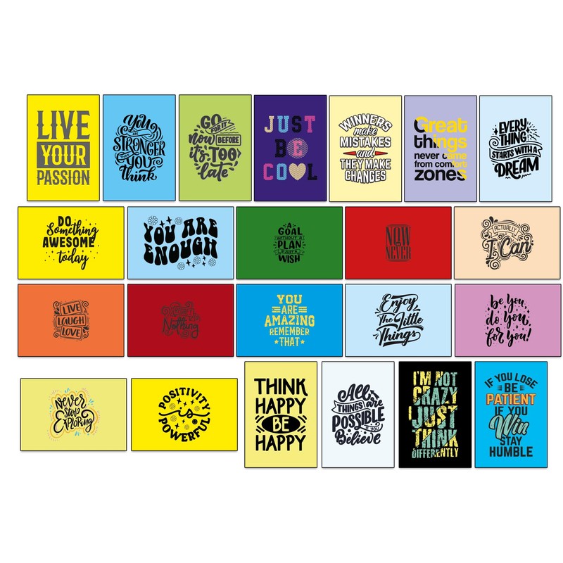 100 Postcards with Motivational Sayings on the Front
