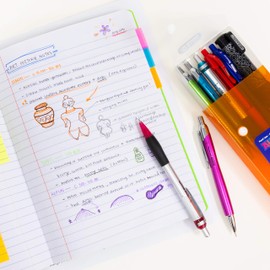 BAZIC Composition Book Wide Ruled 70 Sheet Poly Cover Notebook, Writing Journal Comp Lined Notebooks for Office School, Assorted Color, 8-Pack