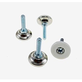 4 Pack Monaco 1/4-20 Non-Swivel W/Hex White Nylon Base Leveler MONO-30 Pack