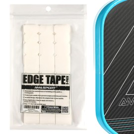 AMA SPORT Pickleball Paddle Edge Guard Tape 3 Pack Transparent Edge Protection Tapes 25mm Width Paddle Edge Cover Perfectly Fits Curved Edge Without Wrinkling (394mm Length)