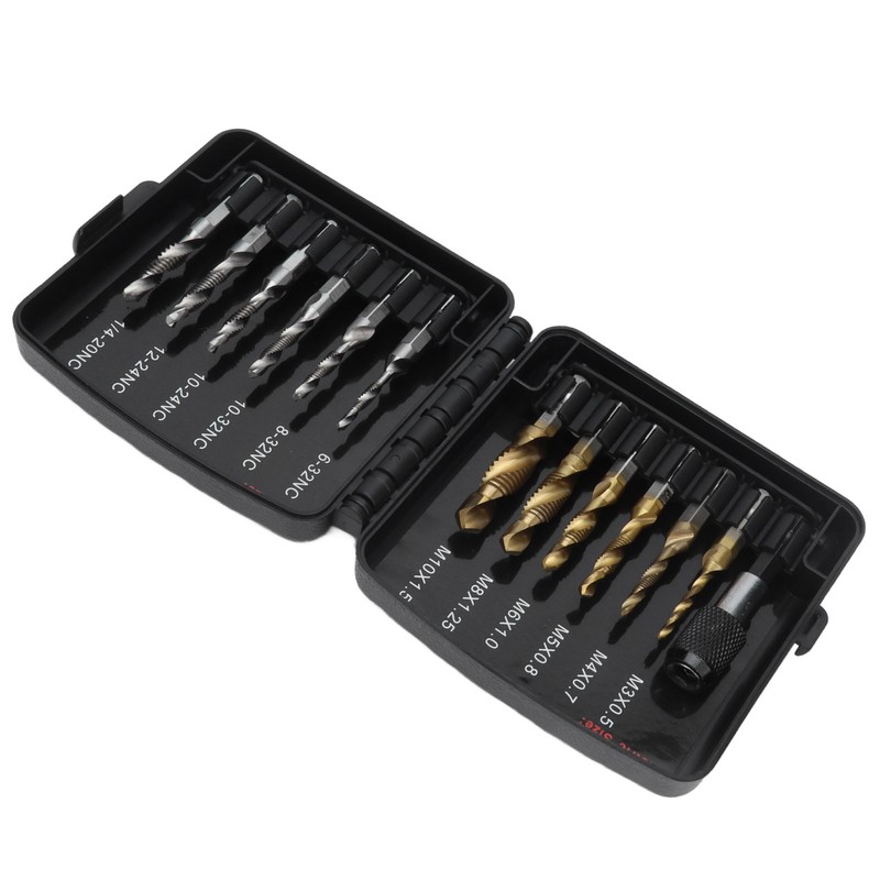 Combined Tap Drill Bit Set HSS Metric Ti Plated System