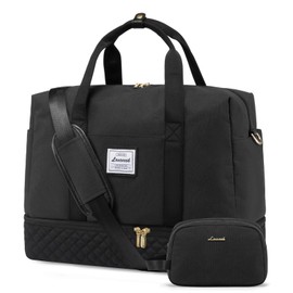 LOVEVOOK Travel Duffel Bag, 18inch Weekender Bags for Women with Shoe Compartment，35L Carry on Overnight Bag with Toiletry Bag, Gym Duffel Bag with Wet Pocket, Hospital Bags for Labor and Deliver