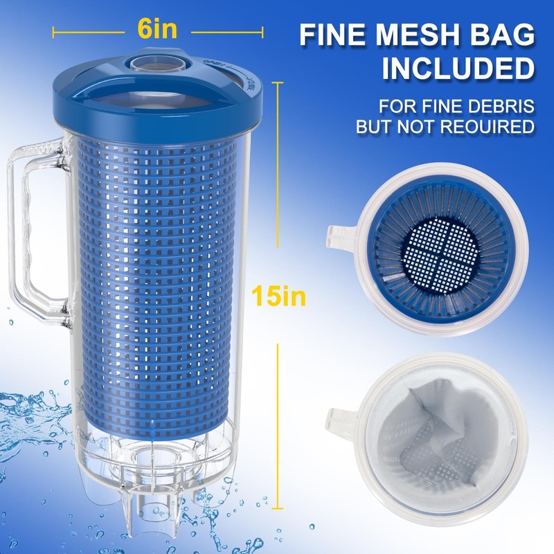 POOLAZA Pool Leaf Canister for Pool Vacuum, Professional Pool Leaf