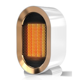 QQT Space heater,Corded Portable PTC Ceramic Space Heater for Indoor Use,Quiet Desk Heater for Office,Energy-Saving Bathroom Heater,Tipping and Overheating Protection,Dumping Shutdown,White