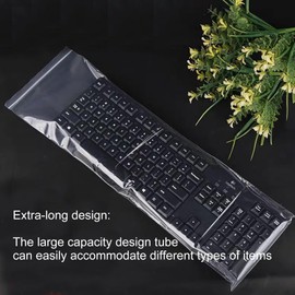 DONCIDAY Extra Long Zip Bags 4 x 22 Inch (50-Pack), 6 mil Clear Reclosable Narrow Poster Blueprint Tube with Lock Seal for Storage,Waterproof