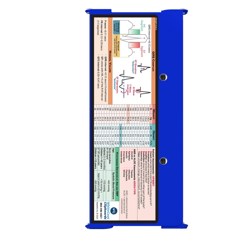 Whitecoat Clipboard® Trifold - EMT Edition (Blue, Trifold)