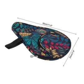 PATIKIL 12"x8" Table Tennis Racket Case Cover Table Tennis Racket Paddle Carrying Bag with Ball Storage Pocket Blue