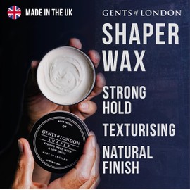 GENTS OF LONDON Hair Shaper Wax For Men, Strong Hold, Adds Texture 75g