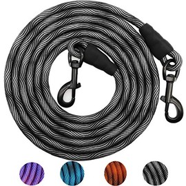 MayPaw 8FT/10FT Dog Tie Out/Check Cord, Heavy Duty Nylon Rope Training Leash, 3/8-Inch Thick Dog Tether for Strong Small Medium Large Dogs Indoor or Outdoor Walking, Camping, Hiking, Playing
