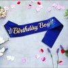 LXYXUUN Birthday Boy Sash Royal Blue, Gold Foil Birthday Sash