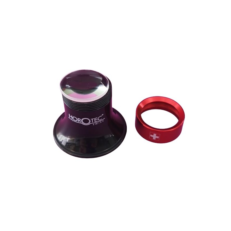 KD89 Horotec MSA00.025-2.5 Magnifying Glass with Aluminium Screw Ring, Red,