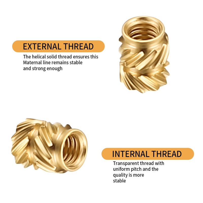 150 Pcs M3 Threaded Inserts, Knurled 3D Printing Nuts, Embedment