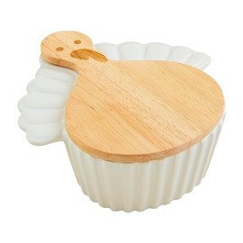 Mud Pie Turkey Covered Tidbit, 6" x 5 3/4", WHITE