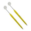 OSUNG Dental Mirror, Softgrip Handle, Cone Socket, Yellow Handle w/mirror