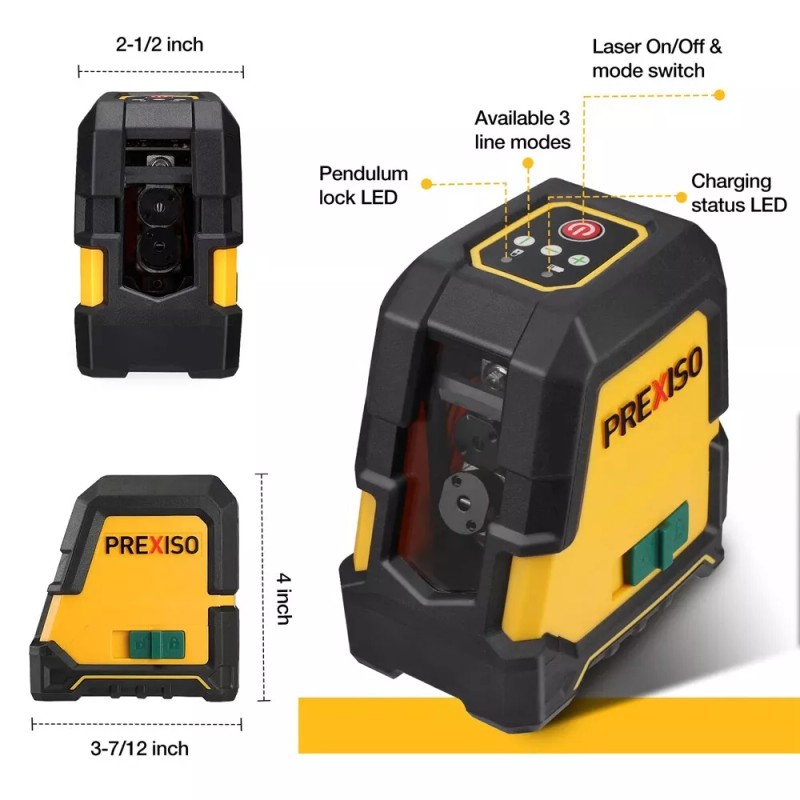 PREXISO Laser Level with Tripod Self Leveling 100Ft Rechargeable Line