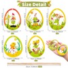 MELLIEX Pack of 10 Wooden Easter Pendants, Hollowed Easter Eggs