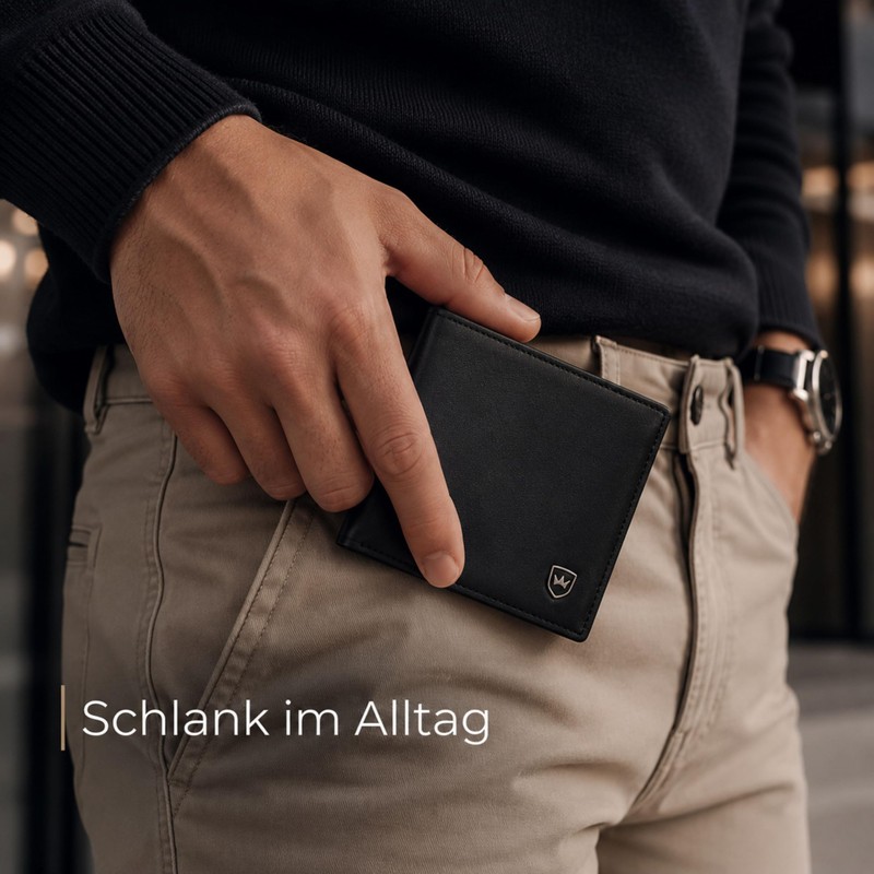 Kronenschein® Wallet Made of Nappa Leather, RFID Protection Premium Men’s