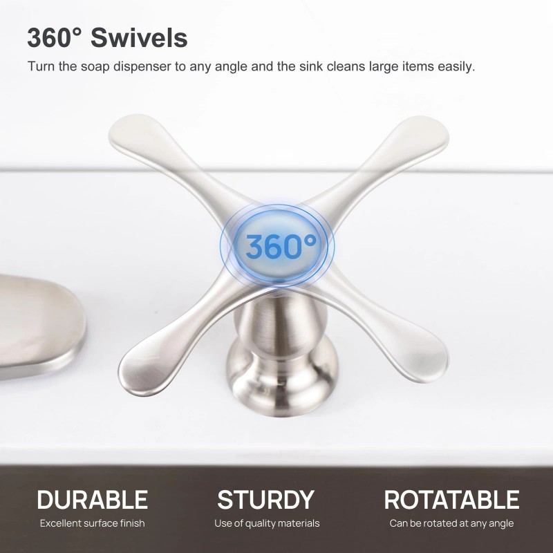 Gagalife Kitchen Sink Soap Dispenser - Brushed Nickel Built in