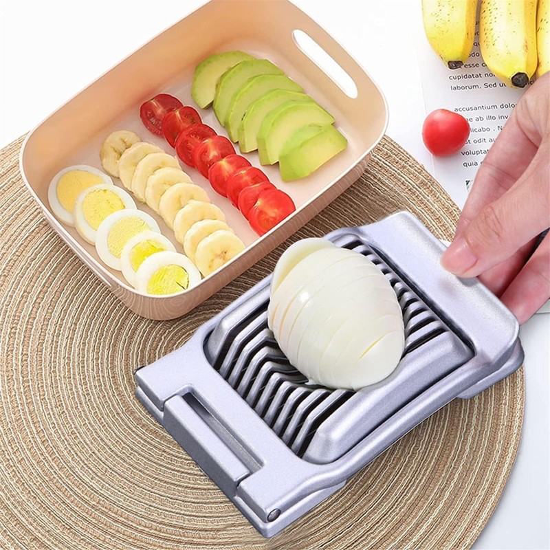 Egg Slicer,Heavy Duty Aluminium Egg Cutter for Boiled Eggs Egg