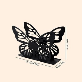 Hosoncovy Napkin Holder for Table Countertops, Metal Butterfly Napkin Holder for Kitchen, Cocktail Napkin Dispenser Tissue Stand Napkin Organizer Paper Tissue Dispenser Serviette Holder Serviette Disp