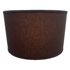 FenchelShades.com 18" Top Diameter x 18" Bottom Diameter 11" Height Cylinder Drum Lampshade USA Made (Linen Coffee)