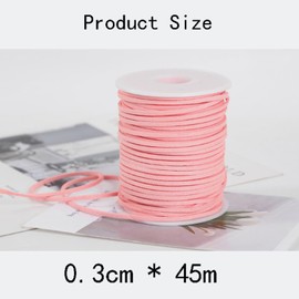 Faux Leather Rope, 45m/148ft Suede Cord Lace, Leather Lace Cord, Leather Strap String for Necklaces, Gift Packaging, Jewelry Making, Beading and DIY Crafts (Pink)