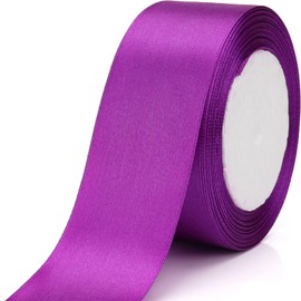 Nsilu Nsilu 25 Yards 1-1/2 inches Wide Satin Ribbon Suitable for Wedding, Party and Gift Box Packaging Ribbon (Purple, 1-1/2")