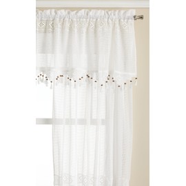 Today's Curtain Gettysburg Knitted 63-Inch Crochet Panel, White