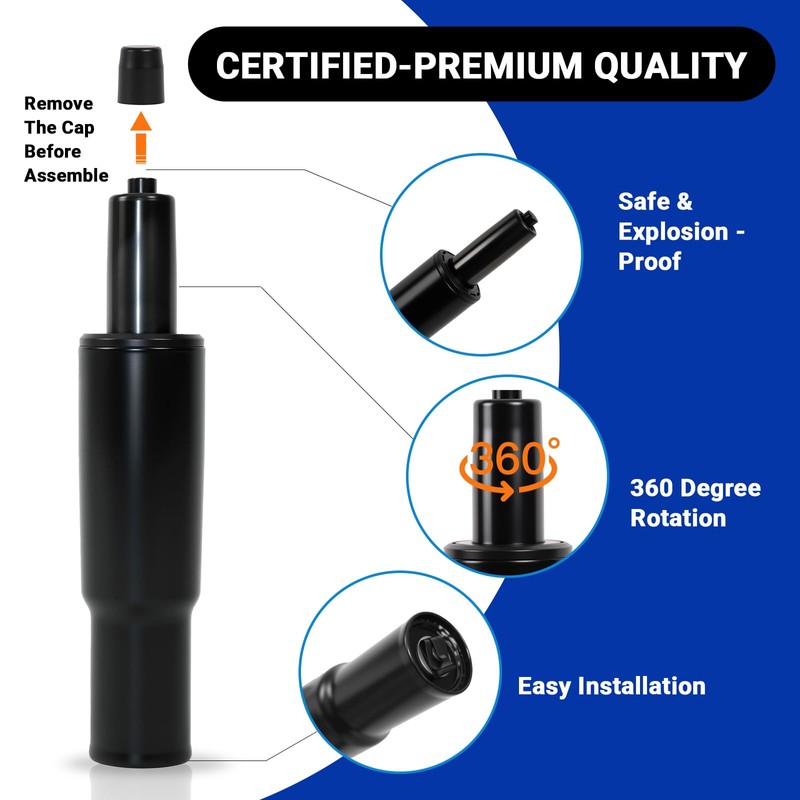 8.4-10.9 Inches Short Office Chair Gas Lift Cylinder, TOP-ACTIVATED