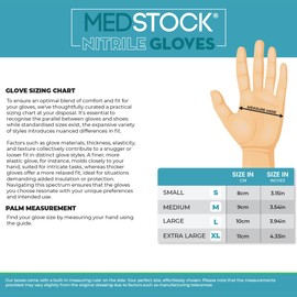MEDSTOCK White Nitrile Gloves - Medical Examination, Powder/Latex-Free, Non-Sterile, Disposable, Reduces Cross Contamination, Ambidextrous, (1 Box/100 pcs, Extra Large)