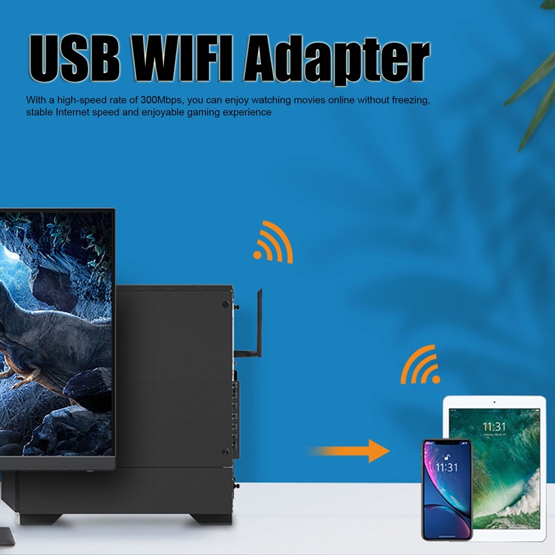 USB WIFI Adapter Portable WIFI Dongle W60‑5DB 300mbps Wireless for
