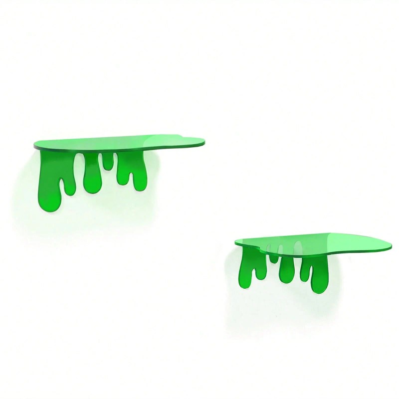 2-Pack Acrylic 7-Inch Floating Wall Shelves-Modern Design Multifunction Storage &