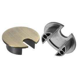 sourcing map 2Pcs Cable Hole Cover 1-3/8"(35mm) Zinc Alloy Desk Cable Wire Cord Grommet Hole Cover for Office Computer Desk Wire Organizer, Bronze Tone