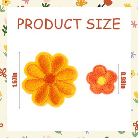 GWAWG 37 pieces iron-on patches, iron-on patches, children, decorative flower applique, embroidery patches, 2 sizes patches for textiles, clothing, jeans, bags, decoration