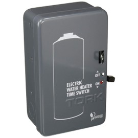 Tork NSI WH2B Mechanical Water Heater Time Switch, 24-Hour, 208/250V, 40A, DPST , Gray