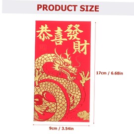 SEWACC 6pcs Zodiac Dragon Red Envelopes for Lunar Year Thick Money Bags with Delicate Patterns Portable Chinese Red Packets for Spring Festival Blessings and Prosperity