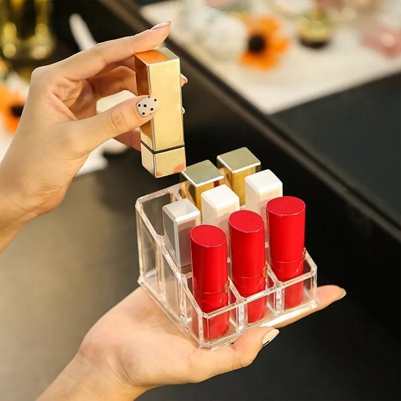 24x7 Organizador De Acrilico 9 Labiales Exhibidor Maquillaje