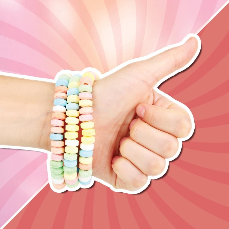 24 Candy Bracelets Individually Wrapped, Stretchable Vintage Candy Jewelry for