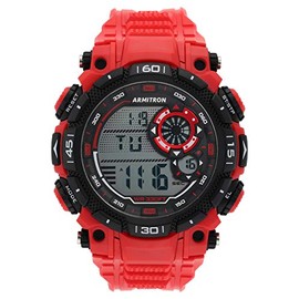 Armitron Sport Men's Quartz Sport Watch with Plastic Strap, Red, 22 (Model: 40/8397RED)