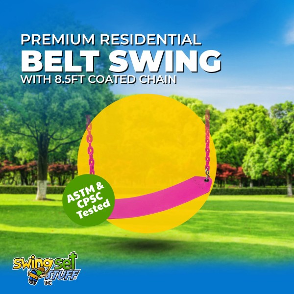SWING SET STUFF BELT SEAT WITH 8.5 FT COATED CHAIN
