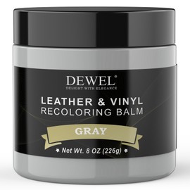 DEWEL Leather Recoloring Balm, Gray Leather Color Restorer for Scratched and Faded, Leather Scratch Remover, Upgrade Leather Repair Kit for Restore Couches, Car Seats, Shoes, Boots