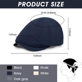 Geyanuo 3Pcs Quick Dry Newsboy Hat for Men Women Cool Adjustable Flat Cap