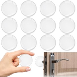 Tope para Puerta, 12 PCS Protector de Pared de Silicona, Protector de Puertas casa Transparente Contra Golpes, Tope de Goma Redondo, Autoadhesiva y Reutilizable,Topes de Puerta para Paredes y Muebles