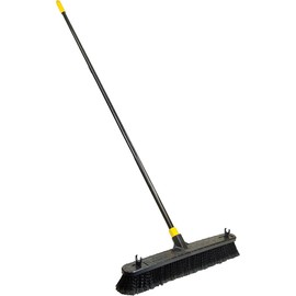 Quickie Bulldozer Smooth Surface Push Broom 24 inch, Black, Sweep and Clean Tile/Sealed Concrete/Other Hard Flooring, Indoor/Outdoor Use/Heavy Duty Cleaning