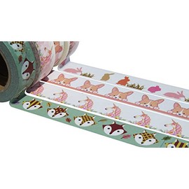 susiebsupplies Set Of Animals Themed Washi Decorative Craft Masking Paper Tapes 15mm x 10 Metre Rolls (kawaiiwashi)