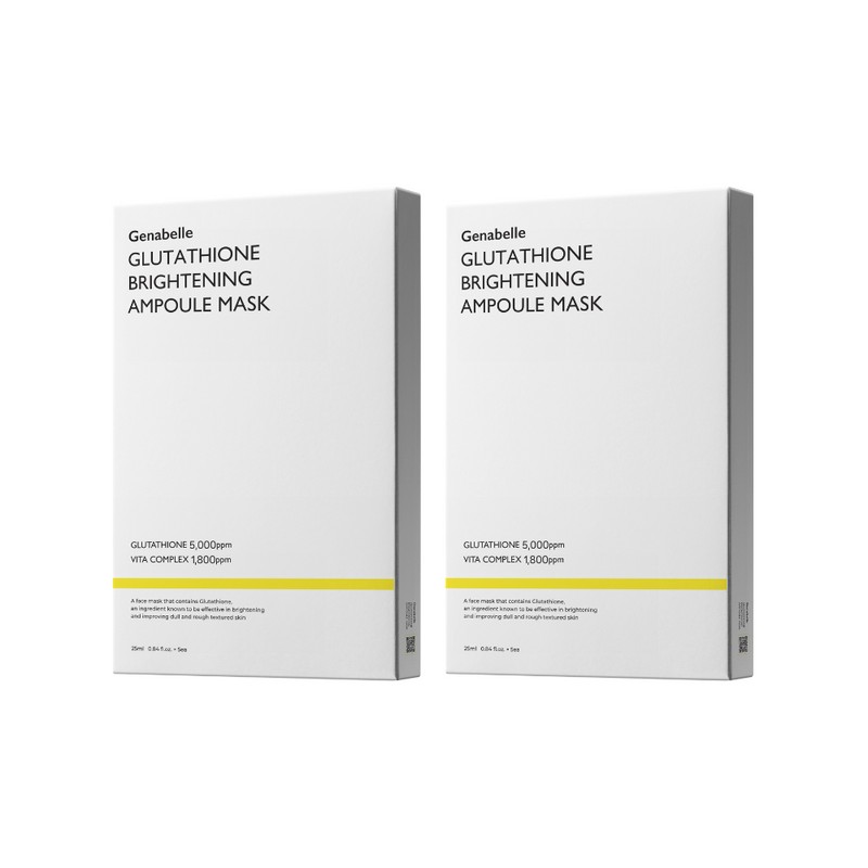 jennabel Glutathione brightening ampoule mask pack 5 sheets x 2