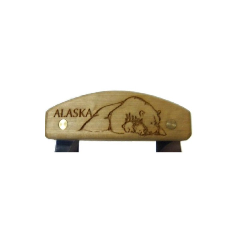 Alaskan Ulu, Inupiat Style with Polar Bear Etched Handle, 6"